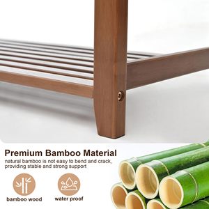 Fornitura di fabbrica su misura 3 livelli di bambù <span class=keywords><strong>scarpiera</strong></span> <span class=keywords><strong>panca</strong></span> <span class=keywords><strong>con</strong></span> cuscino <span class=keywords><strong>panca</strong></span> portaoggetti per l'ingresso in legno <span class=keywords><strong>scarpiera</strong></span> - Product Image 4