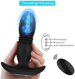 Hot Selling 2-in-1 Schub Dildo Vibrator Fernbedienung Anal Sexspielzeug Silikon Männlich Prostata Massage gerät und Frau Butt Plug - Product Image 6