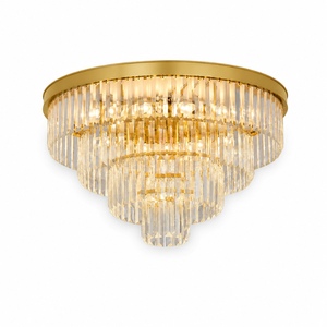 Lustre moderne pour salon, hôtel, décoration, grande suspension en cristal, luminaire de plafond à montage en surface - Product Image 2