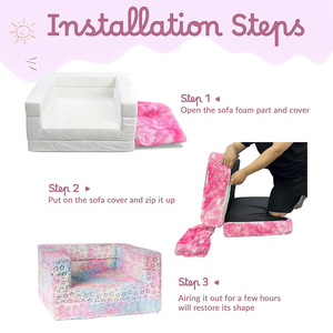 Giving Tree <b>Kids</b> <b>Sofa</b> Foldable Rainbow Star Pattern Soft Cushion Chair For Children Age 3 And Above - Product Image 5