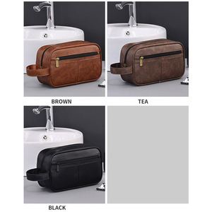 <strong>Groomsmen</strong> <strong>Gifts</strong> Organizer Hanging Shaving <strong>Bag</strong> PU Leather Toiletry Cosmetic <strong>Bag</strong> <strong>for</strong> Wedding - Product Image 2