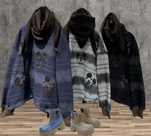 6925/Trendige Marken-Damen-Freizeitpullover mit Häkelmuster und Kapuze, Herbst-Frühling Streetwear-Stil, Gewebter Stoff Crop-Top Loch-Hoodie - Product Image 1