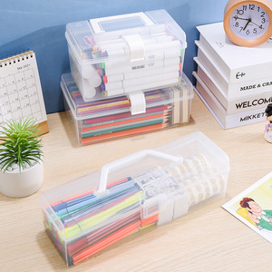 Transparent <b>Plastic</b> Storage <b>Box</b> <b>Large</b> Capacity Multi Functional Organizer For Toys Sundries Clothes Cables Household Use - Product Image 1