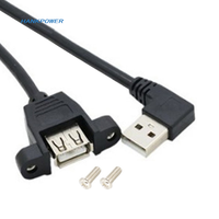 90-Grad-USB2.0-Stecker auf -Buchse mit Schraubbefestigung USB-A-Verlängerungskabel