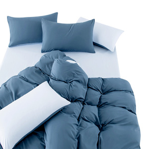 Juego de Ropa de Cama Nórdica de Color Liso, Cuatro Piezas, Funda Nórdica Transfronteriza, Sábana Textil para el Hogar, Ropa de Cama de Comercio Exterior, Tres Piezas - Product Image 5