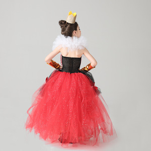 Robe Tutu de princesse Halloween pour filles MS, jupe rouge et noire, costumes de cosplay - Product Image 4