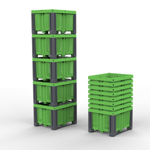 Nặng nông nghiệp lưới nhựa Pallet hộp Stackable hộp nhựa 500kg <span class=keywords><strong>container</strong></span> số lượng lớn - Product Image 5