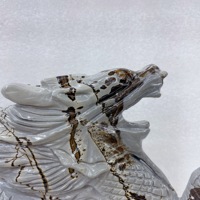 Vente en gros de sculptures en pierre naturelle de jaspe, représentant un dragon, un oiseau ou une lézard, artisanat en cristal sculpté, objets de guérison pour la décoration