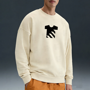 เสื้อสเวตเชิ้ตผู้ชายทรงหลวม ผ้าคอตตอนผสมโพลีเอสเตอร์ ระบายอากาศได้ดี ปักลายแบบแบน งานพรีเมียม ขายดี รับสั่งทำ - Product Image 4