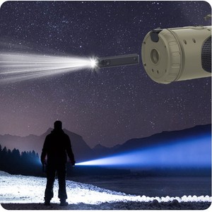 Lanterne de camping multifonctionnelle pour l'extérieur avec lumière LED, haut-parleur Bluetooth, radio AM FM, batterie rechargeable, étanche - Product Image 3