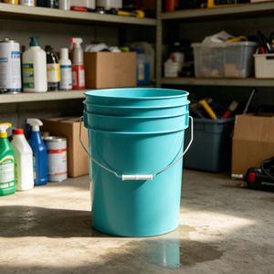 PP Round Plastic Pail with Metal Handle & Lid 20L Food Grade Plastic Bucket for <b>Paint</b> Chemical Liquid Storage - Product Image 1
