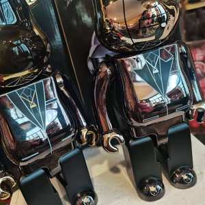 Vente chaude Placage Punk Brothers Punk Violence Ours kwas BEARBRICK400 % Marée Pour Jouer Ornements Cadeau Résine Artisanat - Product Image 3