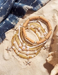 Joyería de Diseño Exclusivo, Juego de <span class=keywords><strong>Tobilleras</strong></span> de Acero Inoxidable con Estrellas de Mar <span class=keywords><strong>y</strong></span> Conchas, 6 Piezas, Estilo Boho, Verano, Playa, Resistente al Agua, Venta al Por Mayor Woying - Product Image 5