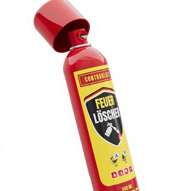 500ml Steel Mini Fire Extinguisher Spray for Kitchen & Car Use Ready-to-Use Red/Yellow