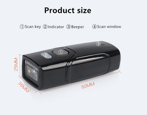 1d/2d Barcode Scanner Qr Code Data Matrix Pdf417 Mini Zakformaat Draagbare Handheld Draadloze Bluetooth Barcode Scanner Lezer - Product Image 5