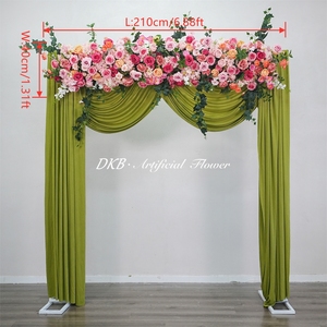 Wedding Decor Silk pink Roses Flower Backdrop Panel Indoor Decorative Flowers Artificial Flower background - Product Image 2