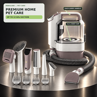 Kit de toilettage pour animaux de compagnie 6-en-1, aspiration 12 kPa, bac à poussière 3,2 L avec tondeuse et brosse de démêlage pour chiens et chats Pawglobe