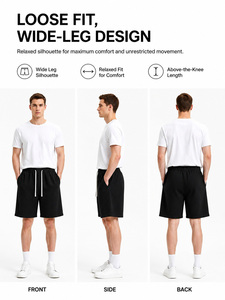 Pantalones Cortos Deportivos Unisex Minimalistas de Color Liso con Cordón Ajustable, Antiarrugas, de Cintura Media, Estilo Normcore, de Marca de Moda Urbana - Product Image 5