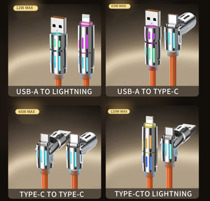 Nhà máy mới trực tiếp 4 trong 1 cuộn cáp sét, 65W sạc USB có thể thu vào - Product Image 6