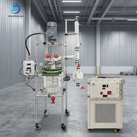 Reactor de Vidrio Encamisado de 15L a Prueba de Explosiones, Personalizado OEM, con Agitador de PTFE para Extracción de Hierbas y Separación de Aceites Esenciales de Plantas