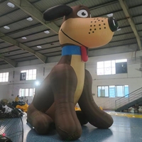 Ballon publicitaire gonflable multi-couleurs en forme de chien, 3 mètres de haut, avec ventilateur intégré, alimenté par batterie, étanche, durable, impression numérique