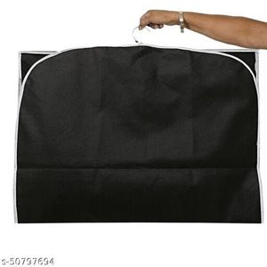 Housse de manteau uni noir léger housse de manteau de voyage pour costumes sac de protection de vêtement durable idéal pour les voyages d'affaires et les vacances - Product Image 2