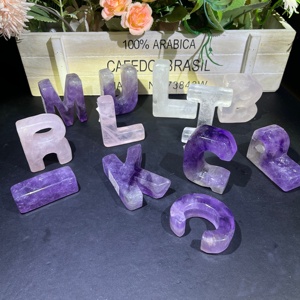 Ornamenti in Cristallo Lucidato di Alta Qualità a Prezzo di Fabbrica, Lettere Energetiche in <span class=keywords><strong>Ametista</strong></span> e Quarzo Rosa, Regalo Artigianale - Product Image 5