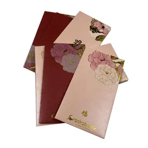 Özel baskı hizmeti kırmızı paket el yapımı kırmızı zarf Hongbao yeni çin cüzdan zarf hediye zarf hediye paketleme yıl