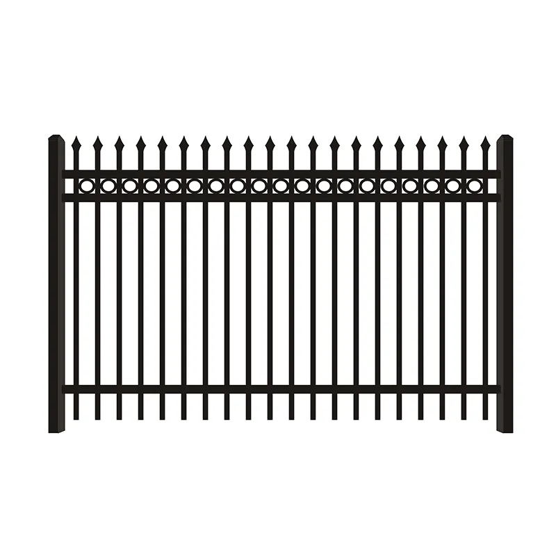 Décoration de jardin de maison décoration noire métal clôture en acier forgé/panneaux de clôture en fer forgé/clôture supérieure de lance