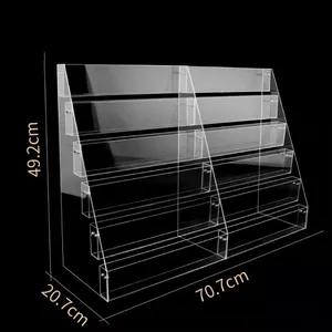 Acrylic Countertop Book Display Stand for Stationery Store A3 A4 A5 Card Display Book Plastic Display Racks