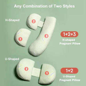 Almohada de <span class=keywords><strong>Embarazo</strong></span> en Forma de U de Algodón Suave Personalizada OEM, Almohada de Maternidad con Soporte Corporal y Funda Desmontable y Ajustable - Product Image 4