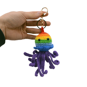Hand Crochet Amigurumi Octopus Stuffed Animal <b>Keychain</b> Soft Knitting Knit Plush Toy for Baby Gift - Product Image 1