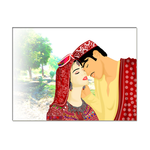 Carte d'invitation de mariage élégante en velours à imprimé romantique <span class=keywords><strong>rouge</strong></span> - Product Image 2