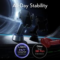 Support de téléphone de voiture rétractable universel LISEN, support magnétique électrique à vide pour Samsung S25 iPhone 16 15, écran automatique, mur lisse