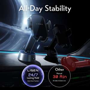 ที่ยึดโทรศัพท์ในรถยนต์แบบยืดหดได้ LISEN ใช้ระบบแม่เหล็กไฟฟ้าและสุญญากาศ สำหรับ Samsung S25 <span class=keywords><strong>iPhone</strong></span> 16 15 ติดตั้งบนหน้าจอรถยนต์หรือผนังได้อย่างราบรื่น - Product Image 5