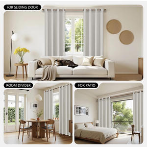 Rideaux occultants gris en polyester 100% isolants thermiquement pour la maison, le salon, l'hôtel, le café, l'hôpital, la fenêtre - Product Image 2