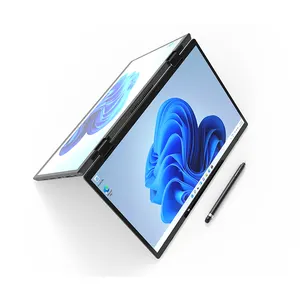 하이 퀄리티 14 + 14 "노트북 IPS 터치 스크린 노트북 컴퓨터 저렴한 슬림 휴대용 인텔 셀러론 N95 노트북 비즈니스 사무실