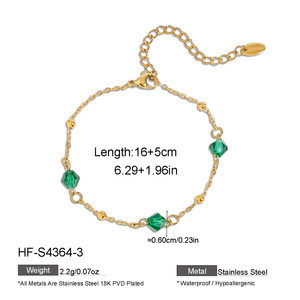Pulsera de Cristal para Mujer, Chapada en Oro PVD, Impermeable, Hipoalergénica, Elegante, Brillante, con Diseño de Estrella, Joyería de Moda, Regalo - Product Image 6
