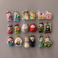 Mini Aimants de Réfrigérateur en Résine Chat Faits Main Peints à la Main - Figurines d'Animaux Mignonnes Décorations Japonaises Photographie Musique Amour