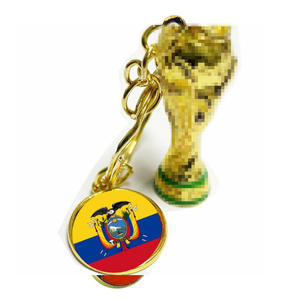 <span class=keywords><strong>Porte</strong></span>-clés souvenir de football en métal avec mousqueton, design explosif du trophée de la Coupe du Monde - Product Image 5