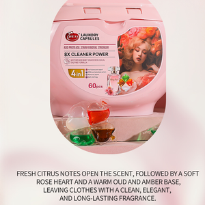 Laundry Pods 4 in 1 High Performance Love Shape OEM ODM With Stain Fighting Enzymes 60 Pcs <b>Detergent</b> Liquid Laundry Pod - Product Image 3