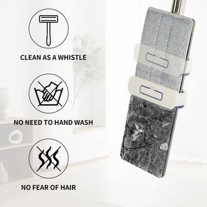 Fregona de microfibra autoexprimible Holamopa con mango de acero inoxidable, fregona plana fácil de usar y limpiar para limpieza de suelos - Product Image 5