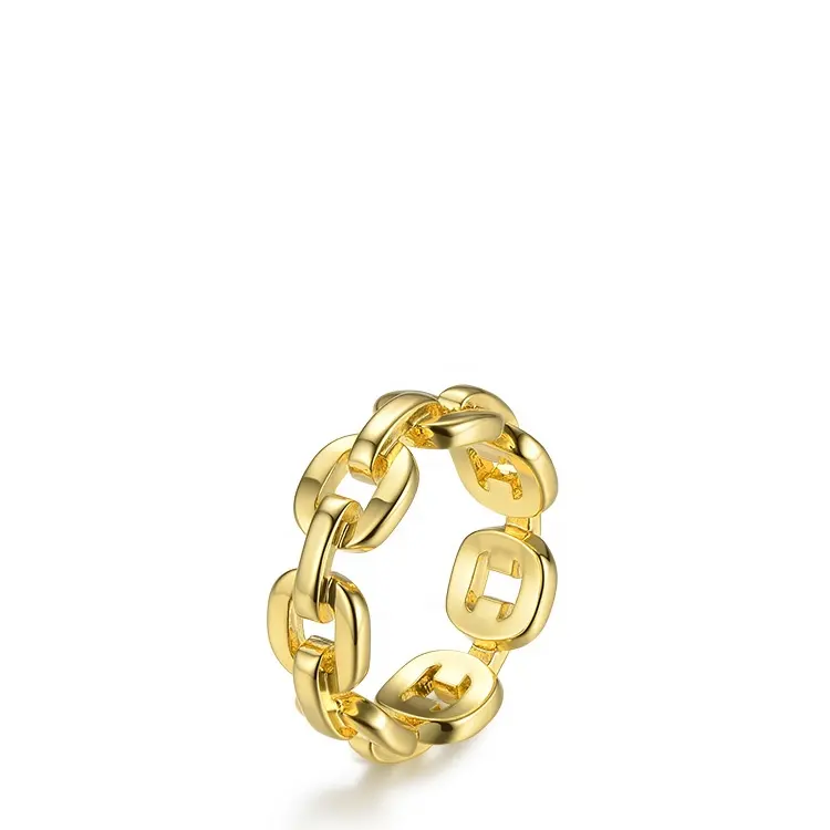 High Quality 18K Gold Plated Brass Hollow Out Rings RF184006