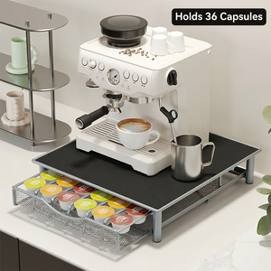 Cajón de Almacenamiento Metálico para <span class=keywords><strong>Cápsulas</strong></span> K-Cup, Organizador Multifuncional para <span class=keywords><strong>Cápsulas</strong></span> de Café, Estante de Almacenamiento para Encimera de Cocina - Product Image 3