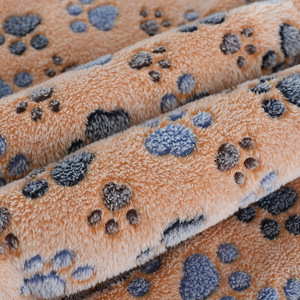 Cobijas De Perro – tapis De lit chaud en peluche pour animaux De compagnie et chats, couverture De luxe en molleton De cachemire avec imprimé patte - Product Image 6