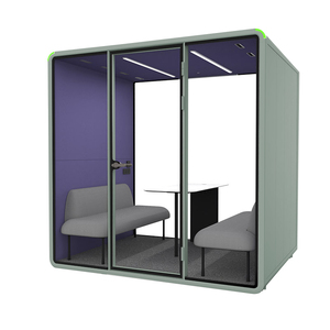 <b>Soundproof</b> Team Discussion Booth 4 Seater Office Pod For Open Plan Workplace - Product Image 4