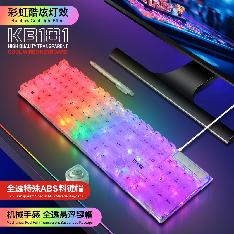 Teclado iluminado Doni KB101 (luz fría de siete colores)