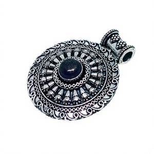 <b>Pendant</b> Silver Plated Brass Designer with <b>Amethyst</b> <b>Pendant</b> Traditional Export Designer Jewelry <b>Pendants</b> - Product Image 4