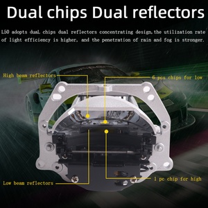 Car Headlight Assembly <b>Light</b> Source Sanvi Customize L50 Bi LED Laser <b>Projector</b> Lens Headlight Motor Automotive LED Headlight Kit - Product Image 4