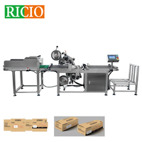 Machine d'étiquetage automatique de haute précision à double tête pour boîtes en carton, avec étiquetage auto-adhésif du dessus et du bas, supportée par l'usine RICIO